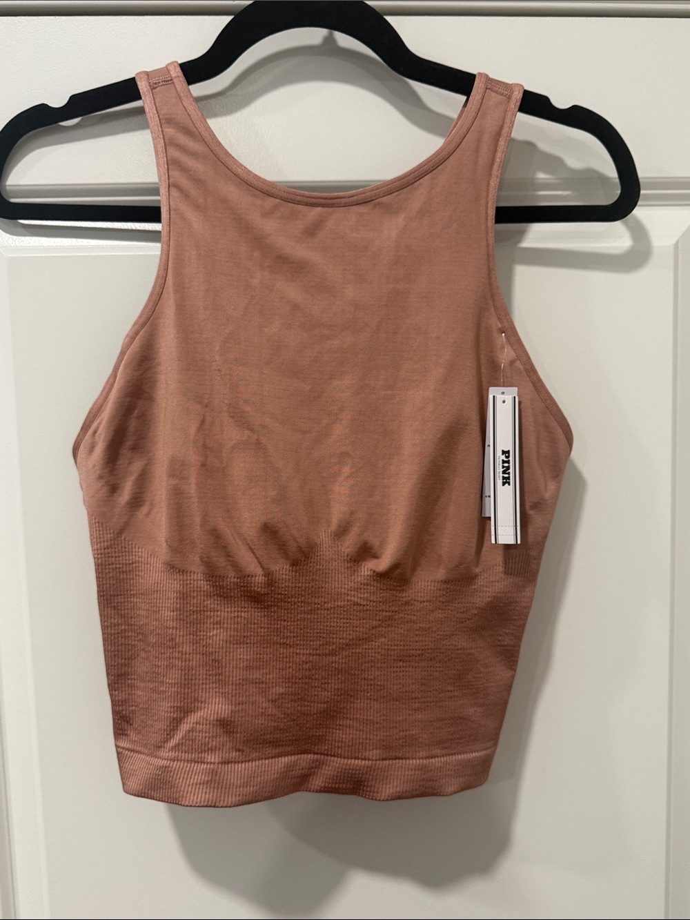 PINK Victoria's Secret Satin Seamless High-Neck Tank Size Large NWT